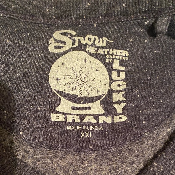 Lucky Brand Mile High Club Snow Heather Sweatshirt XXL Speckled Mountain Graphic - Picture 3 of 9